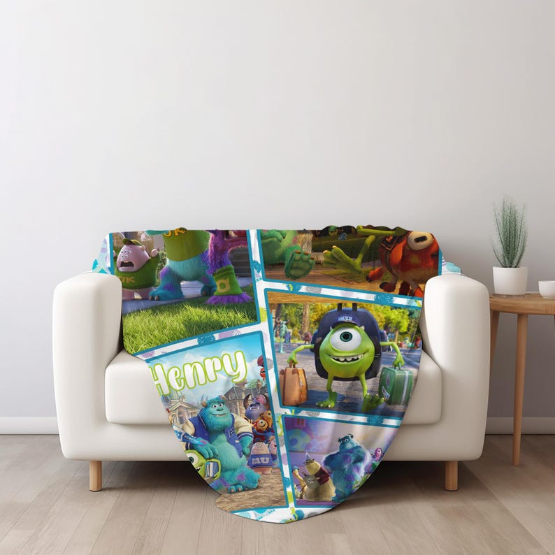 Customized Monsters Inc Blanket, Personalized Disney Characters Blanket