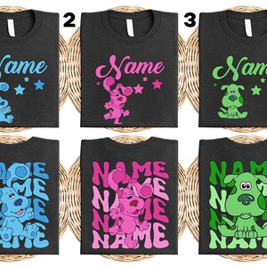 Personalized Blue Clues Characters Shirt, Blue Dog Lovers Birthday Girl, Baby Shower Gift Birthday Boy Shirt, Blue Clues Family Shirt UNXW14