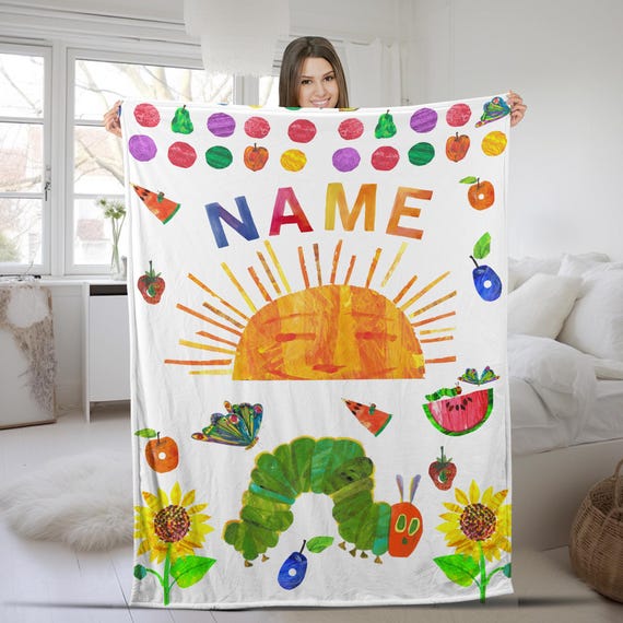 The Very Hungry Caterpillar Blanket the Very Hungry Caterpillar Blanket very Hungry Caterpillar Birthday Blanket hungry Caterpillar OGVL35 Etsy