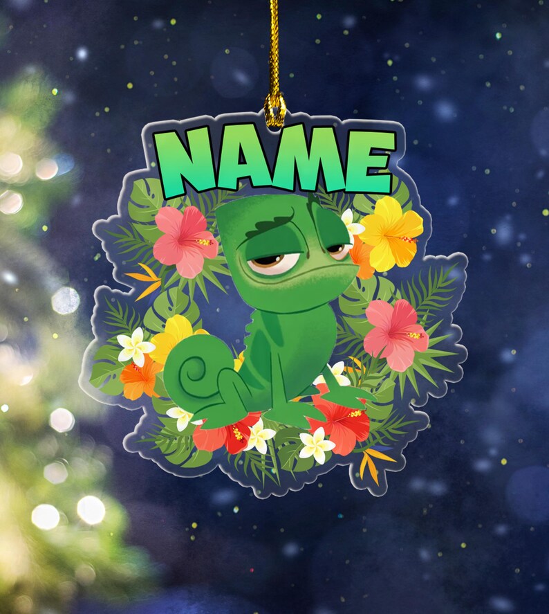 Retro Disney Tangled Pascal Floral Rapunzel Ornament/disney Tangled