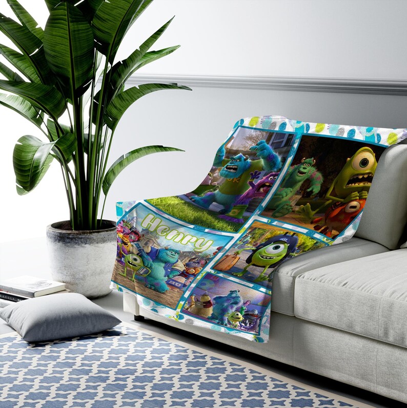 Customized Monsters Inc Blanket, Personalized Disney Characters Blanket