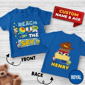 Reach Four The Sky Shirt/Reach Four the Sky/Toy Story Birthday Shirt/Woody Birthday Shirt/Buzz Birthday Shirt/Disney Toy Story Shirt OGOJ17