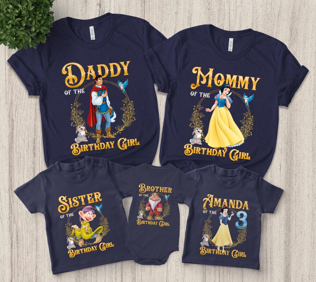 Personalized Snow White & Seven Dwarfs Birthday Shirts, Disney Princess ...
