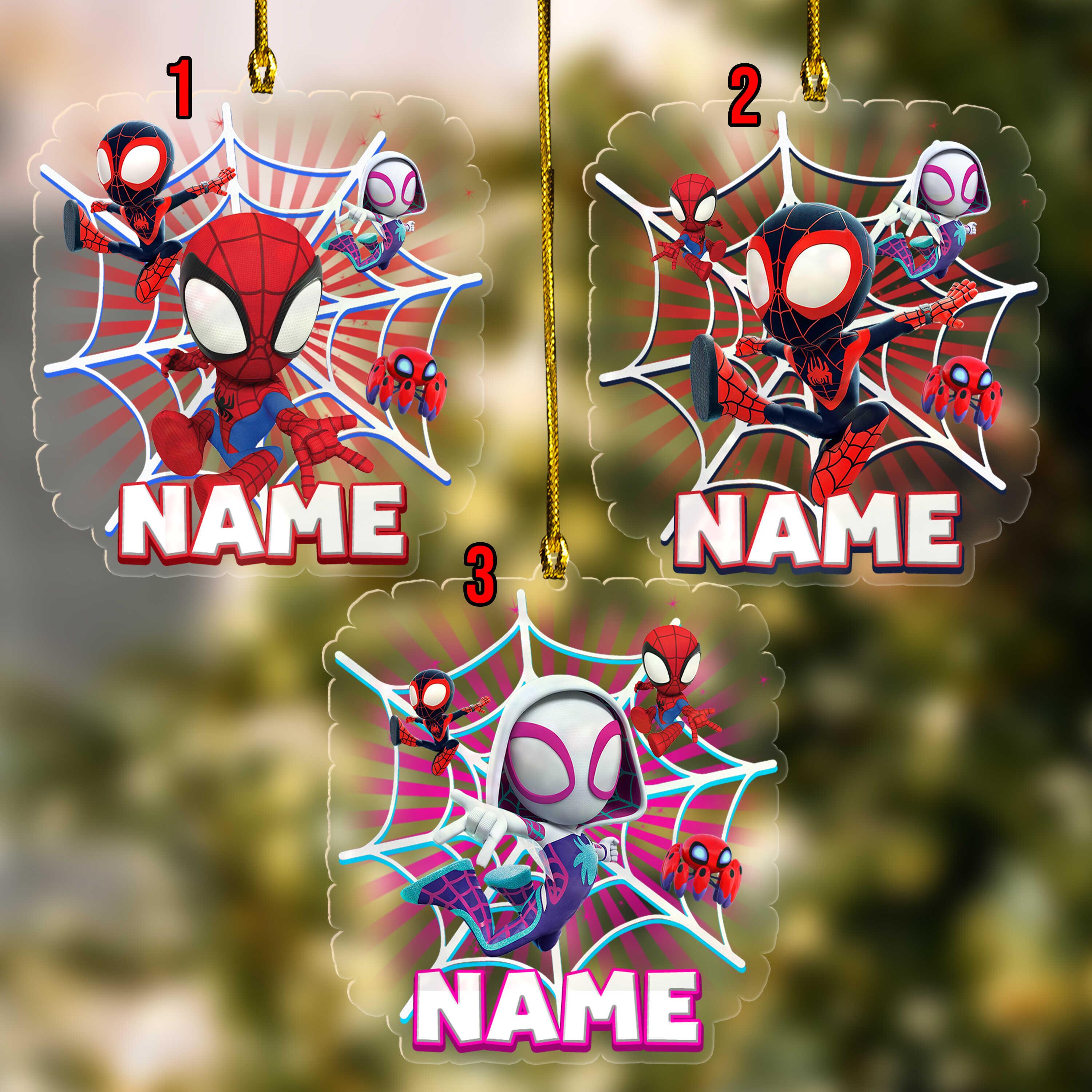 Discover Personalized Spidey And His Amazing Friends Cutout Ornament, Spidey Christmas Acrylic Ornament