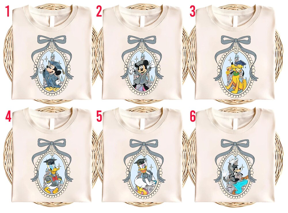 Coquette Bows Mickey & Friends Disney Graduation Group Shirt, Disney Graduate, Disney Grad Balloons, Disney Senior Class Of 2025 Gift Unwa09
