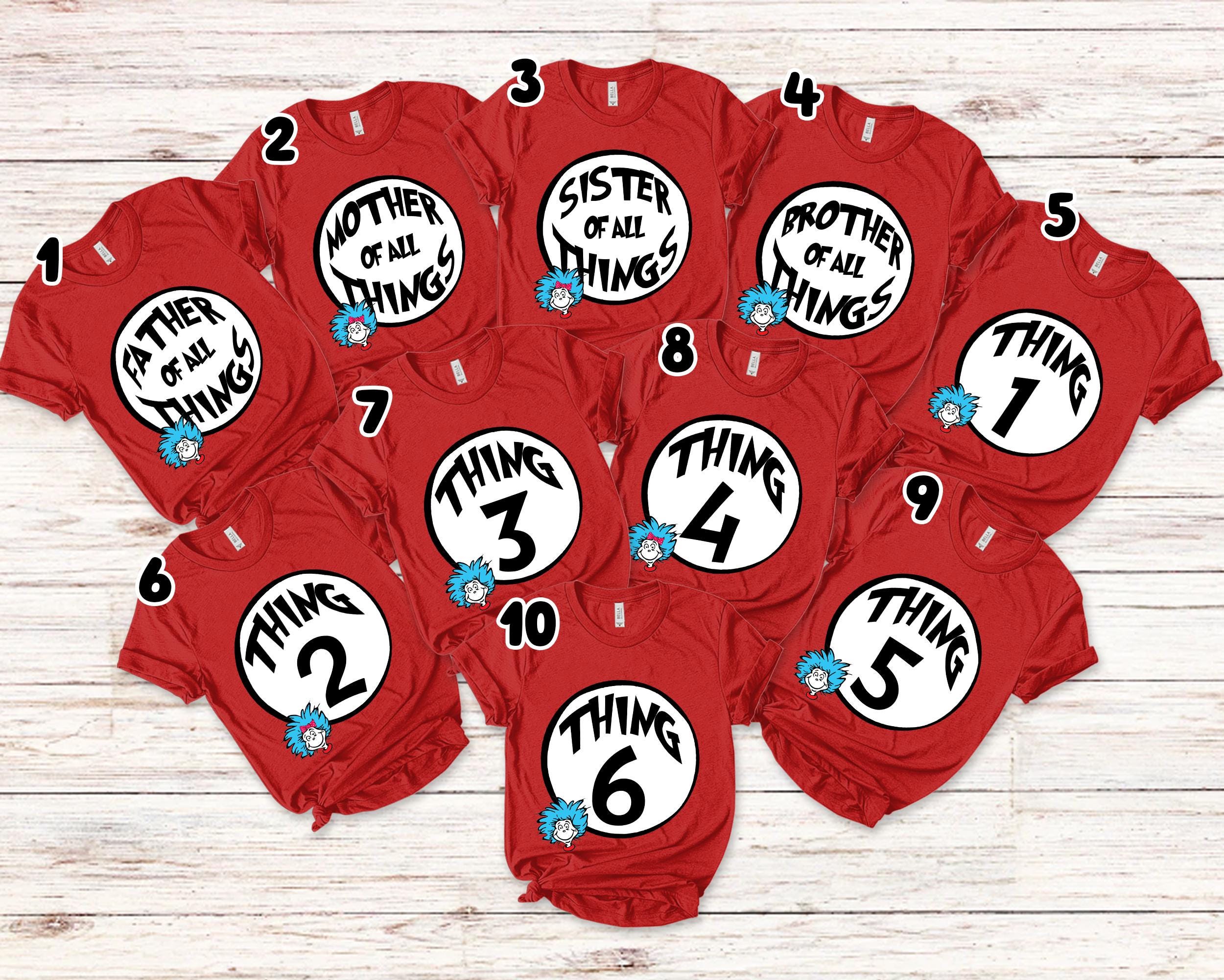 Thing 1 2 3 Shirts Etsy UK