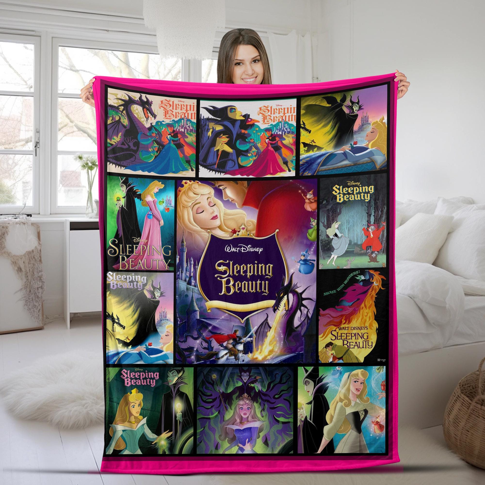Vintage Sleeping Beauty Fleece Blanket Prince Phillip Aurora Princess Blanket for Kid Baby Adult Home Decor Cute Christmas Gift SKXM32 Etsy