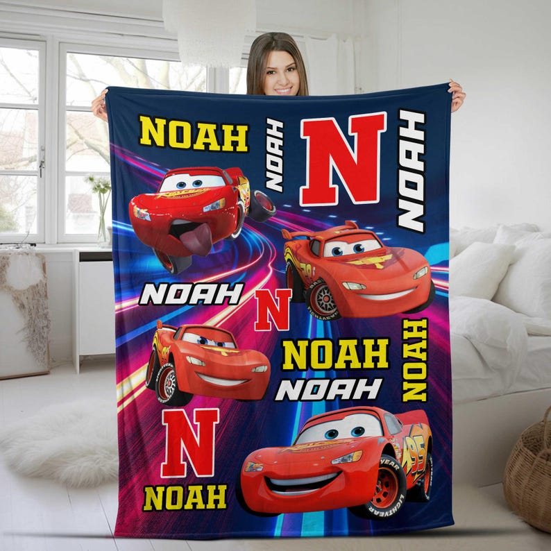 Personalized Disney Cars Blanket/custom Pixar Cars Blanket/lightning