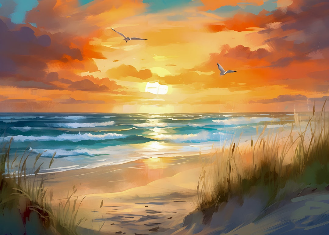 Seascape Digital Art Print Landscape Nature Printable Art - Etsy