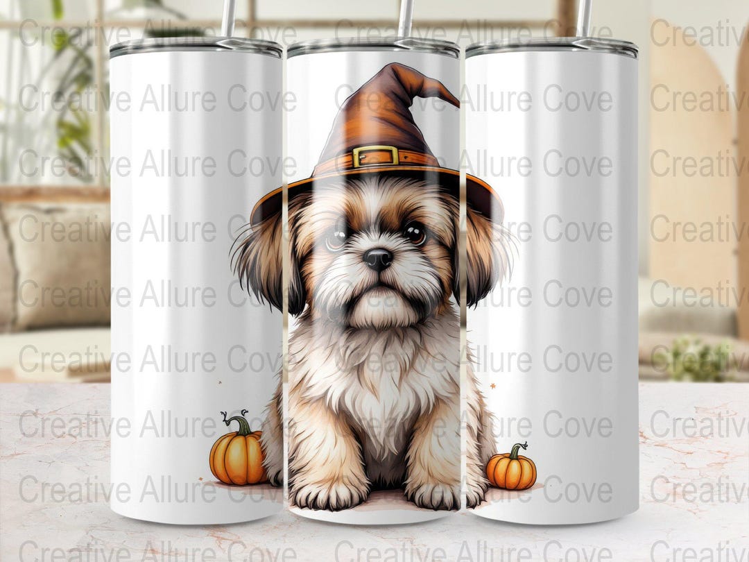 Halloween Shih Tzu Tumbler Wrap: Witch Dog PNG (digital Download) - Etsy