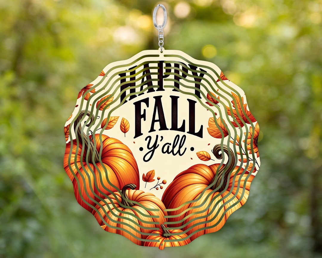 Happy Fall Wind Spinner Sublimation Design: Cottagecore Outdoor Gift ...