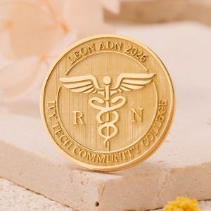 Custom Nursing Pinning Ceremony Pin, Personalized RN BSN Gift for Nurse Graduation, Medical School Badge, Sterling Silver Pin, Class of 2026