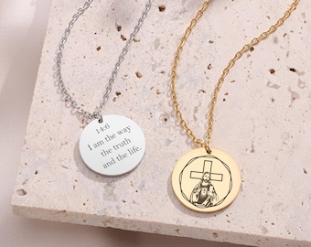 Custom Bible Verse Necklace: Engraved Silver Christian Jewelry