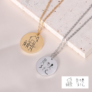 Collar conmemorativo escrito a mano, collar conmemorativo para bebé, joyería personalizada escrita a mano, collar conmemorativo para mamá