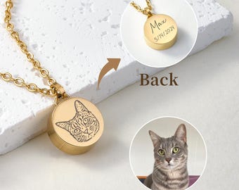 Personalized Birth Flower Urn Necklace: Pet Memorial Ash Keepsake