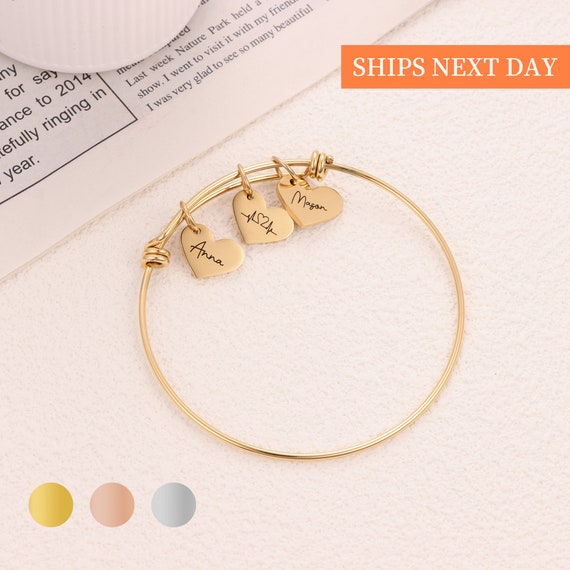 Personalized Heart Shaped Bracelet for Mother, Mom Gift, Personalized Name  Bracelet, S925 Sterling Silver Bracelet, Mother'S Day Gift