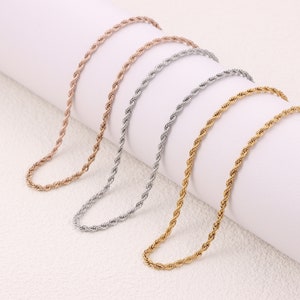 3mm Rope chain necklace,Stainless steel necklace chain, chain necklace for men, chain for women, chain for pendant image 1