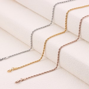 3mm Rope chain necklace,Stainless steel necklace chain, chain necklace for men, chain for women, chain for pendant image 5