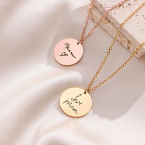 Pingente de caligrafia personalizado Colar de caligrafia real Joia memorial com sua caligrafia Presente de Natal para a mãe