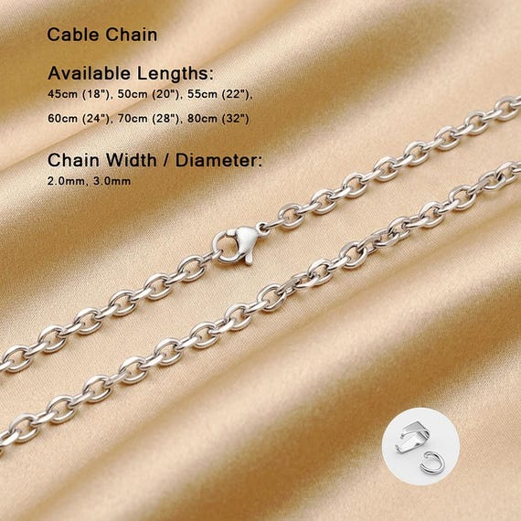 FT™ TUNING NECKLACE TITANIUM 45cm Waterproof Titanium Steel Chain Necklace for Men Women, Tarnish
