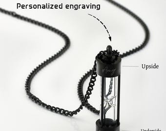 Personalized Hourglass Urn Necklace: Stainless Steel Memorial Ash Keepsake