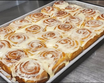 The best cinnamon roll recipe in the world. Comes with a QR code for a step-by-step video on how to make them!