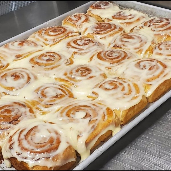The best cinnamon roll recipe in the world. Comes with a QR code for a step-by-step video on how to make them!