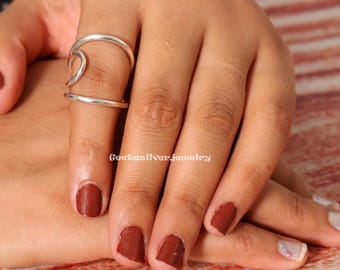 Anillo férula ajustable de plata 925 para el dedo - Soporte para la artritis y el síndrome de Ehlers-Danlos
