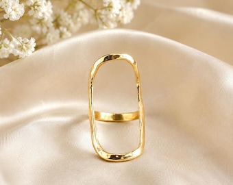 Large Open Circle Oval Ring ,Oversized Oval Ring, 14k Gold Filled Ring, Handmade Ring, Sterling Silver Oval Ring, 14K Rose Gold