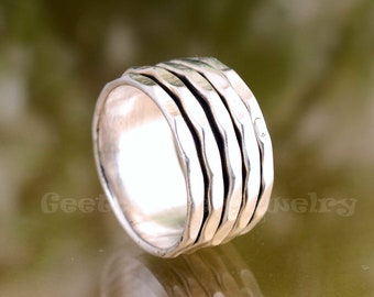 Ontwerper Spinner Ring, 925 Sterling Silver Spinner Ring, Handgemaakte Duim Zilveren Ring, Boho Ring, Kerstcadeau, Damesring, Cadeau idee