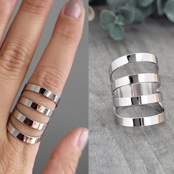 Adjustable Sterling Silver Ring, Arthritis Ring, Splint Knuckle Ring, Thumb Ring, Gift for Women, Simple Midi Ring, Gifts for mom