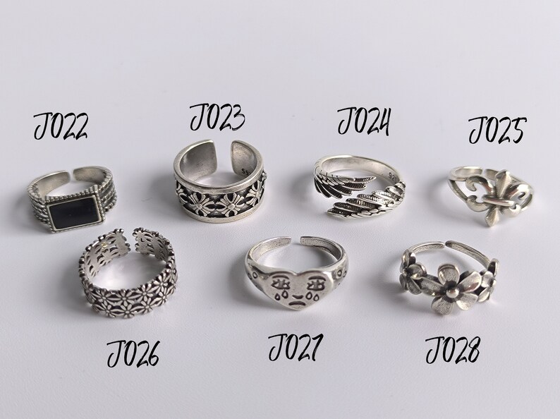 2er Pack Y2K Ring / Unisex Ringe verstellbar / Moderne Retro Ringe / Chunky Punk Ring / Halloween Weihnachtsgeschenk Ringe Bild 8