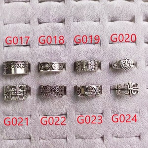 Punk Goth Y2k Rings, Unisex Chunky Ring, Goth Y2K Rings, Open Size Punk Gothic Ring, Cyberpunk Rings zdjęcie 5