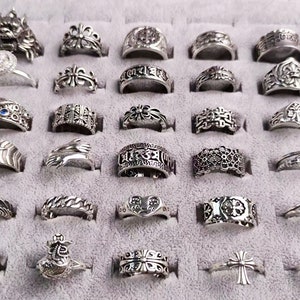 Y2K Goth ringen, Unisex dikke ring, open grootte punk gotische ring, Goth Y2K ringen, cyberpunk ringen afbeelding 6