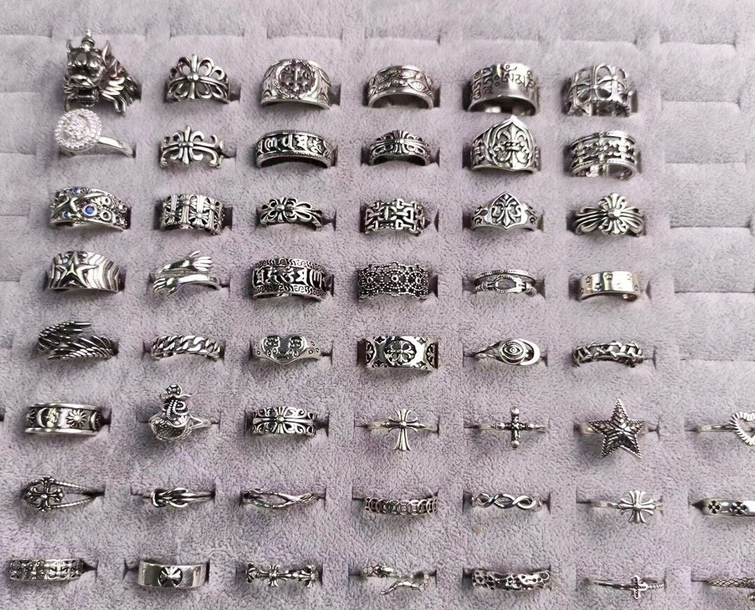 Y2K Goth Rings, Unisex Chunky Ring, Open Size Punk Gothic Ring, Goth