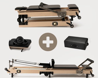 Foldable Wood Pilates Reformer Machine Bundle - Zous 2.0 Advanced by PersonalHour