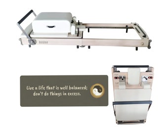 Yoga and Pilates Foldable Reformer -  Cherry Wood Ivory White - Nano By PersonalHour Pilates Reformers