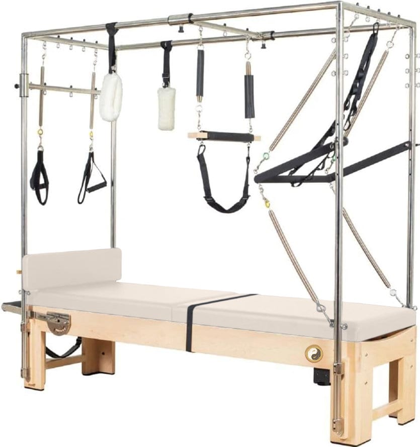 Cama De Pilates Reformer Plegable Con Tensores Elasticos Eg