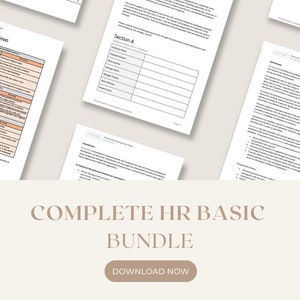 Complete HR Basics Bundle!! Human Resources Business Templates