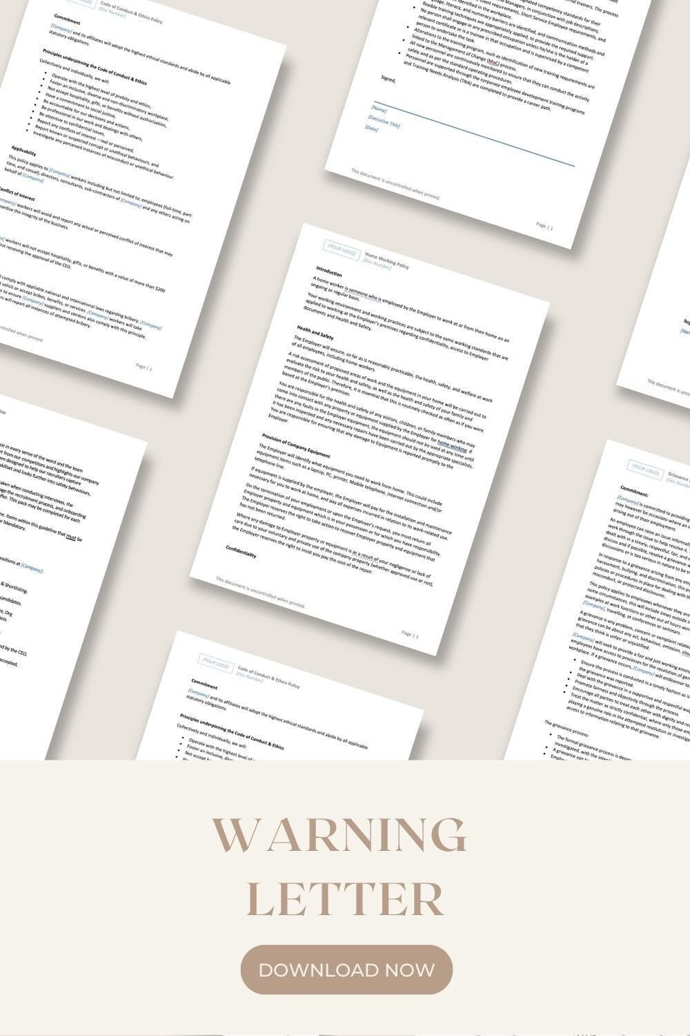 Written Warning HR Template - Etsy