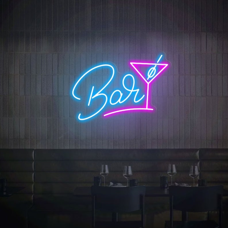 Bar Sign Custom Bar Neon Light Wall Décor Home Décor Personalized Your