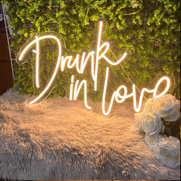 Drunk in Love Neon Sign Personalized Gifts Wedding Name Signs Led Neon Lights Neon Bar Sign Drink neon sign Wedding Décor Wedding Backdrop