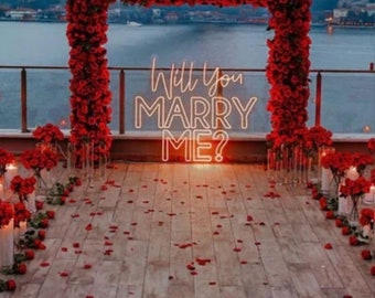 Will You Marry Me? Engagement Party Backdrop Decoration Personalized Gift Wedding Proposal Decoration Neon Wall Lights Wedding Neon Sign