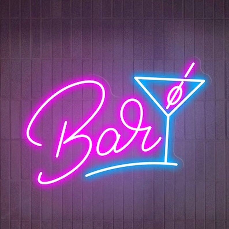 Bar Sign Custom Bar Neon Light Wall Décor Home Décor Personalized Your