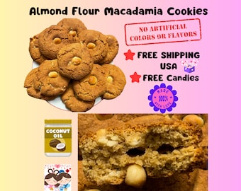 Homemade Almond Flour Macadamia Cookies/ Healthy Home Baked Cookies/ Gluten Free Cookies/ Organic Coconut Oil/ Asian Snacks