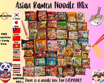 Asian Instant Ramen Noodle Mix Box/Instant Spicy Noodles/Veg & Non Veg/Samyang Buldak Paldo Sapporo Ichiban Nissin Mama/12 pcs/Asian Snacks