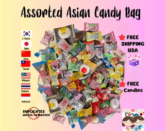 Assorted Asian Candy Bag/ 50pcs/ Japan Korea China Taiwan Thailand Malaysia Indonesia Candy/ Asian Candy Bag Mix