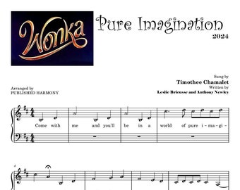 Pure Imagination | Medium Piano Sheet Music with note names lyrics