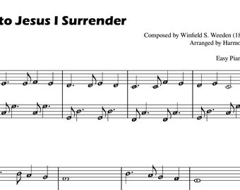 All To Jesus I Surrender - Piano Sheet Music Easy Grade 1