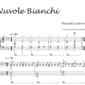 Nuvole Bianche (Grade 5-6) Digital piano score and Audio sample